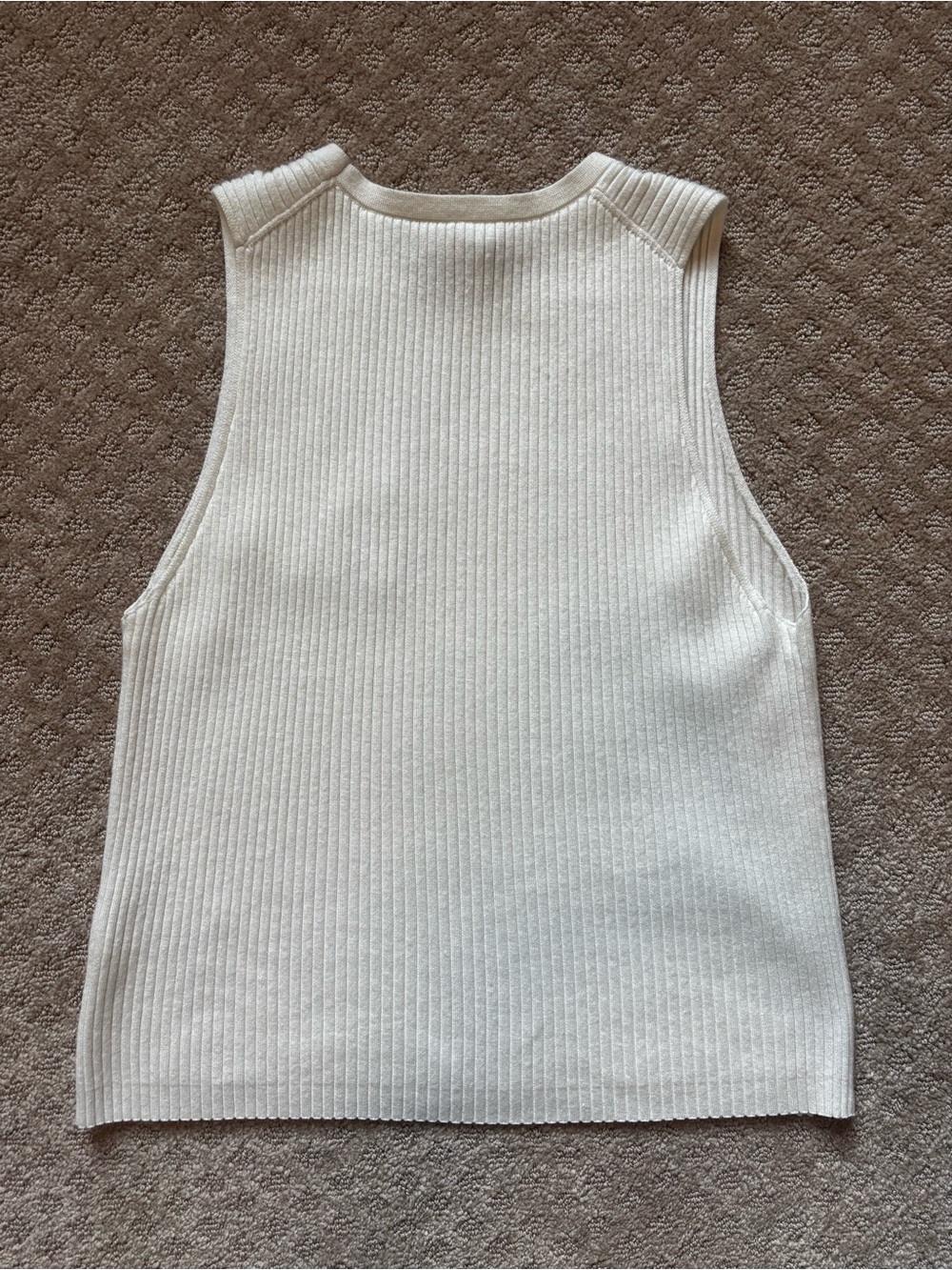 Vince Off-White Ribbed Knit Tank Shell - Picture 3 of 9